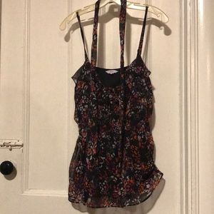 Floral/Splatter Print Top